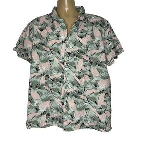 Netflix Stranger Things Hopper Pink & Green 80s Shirt‎ Large
